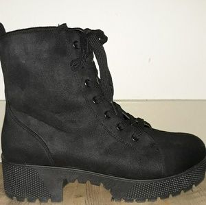 Rogue Black Suede Lace Up Boots
